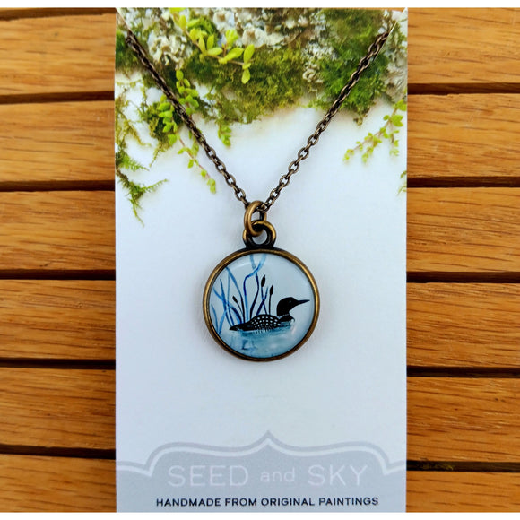 Seed and Sky Painting Necklace- 18