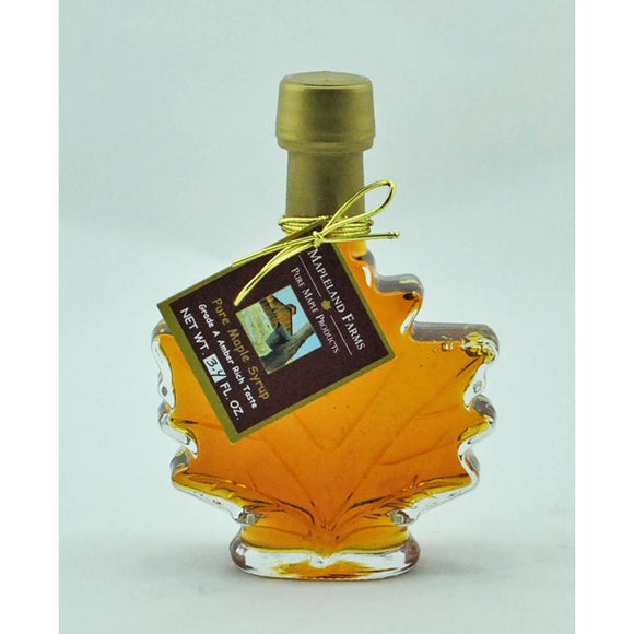 Mapleland Farms Syrup, Leaf Bottle (3.4 Oz)