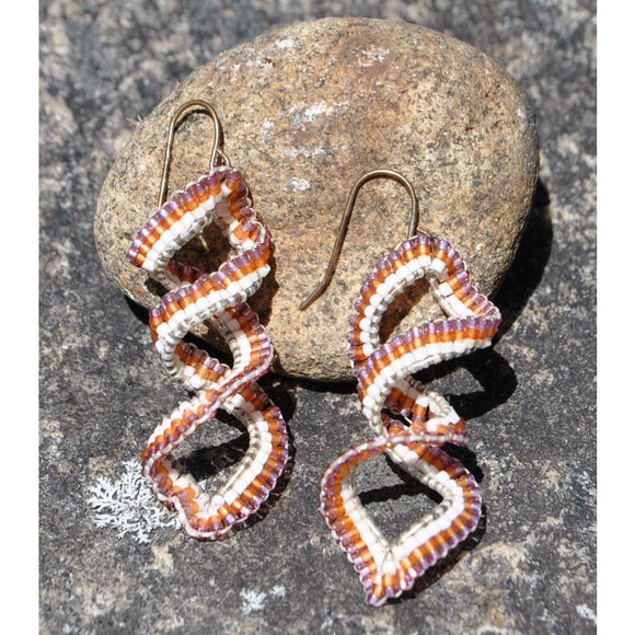 Mohawk Beaded Spiral Earrings