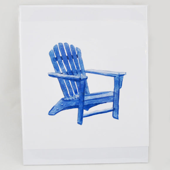 Watercolor Blue Adirondack Chair