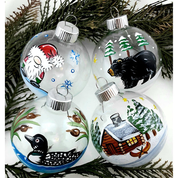 Hand Painted Glass Ball Ornaments (various images)