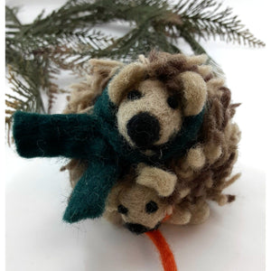 Snuggly Hedgehogs Felt Ornament
