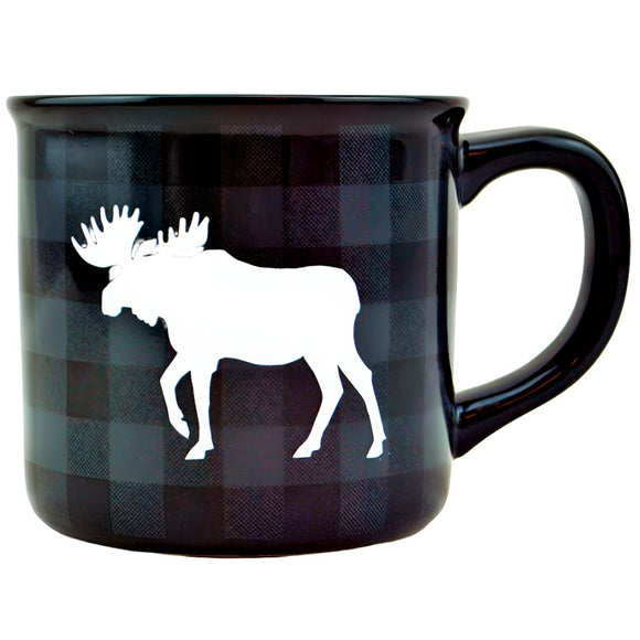 Checkered Moose Mug