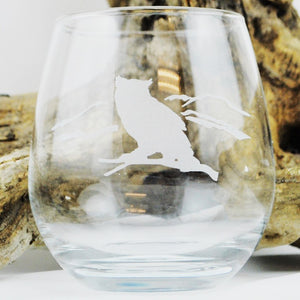 Woodland Wine Glass-Owl