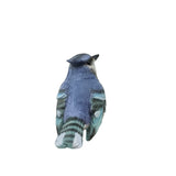 Blue jay bird figurine on a white background