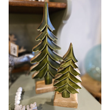 Decorative Wooden Tree w/ Green Enamel (two sizes)