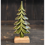 Decorative Wooden Tree w/ Green Enamel (two sizes)