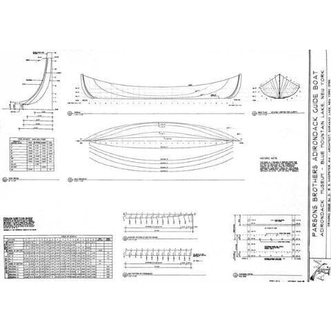 Parsons Brothers Adirondack Guide Boat Builder Plan