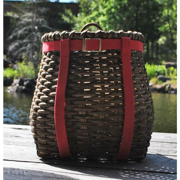 Small Packbasket (Dark with Red Straps)
