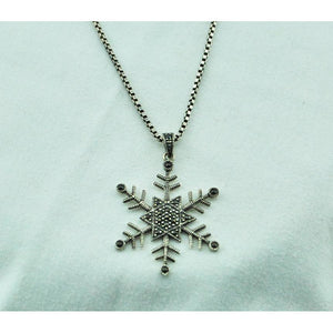Silver Star and Snowflake Necklace