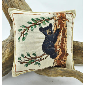 Embroidered Bear Climbing Balsam Pillow