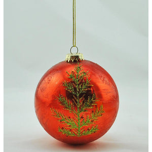 Glass Ball with Tree Ornament