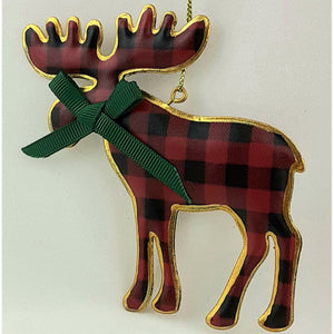 Plaid Moose Ornament