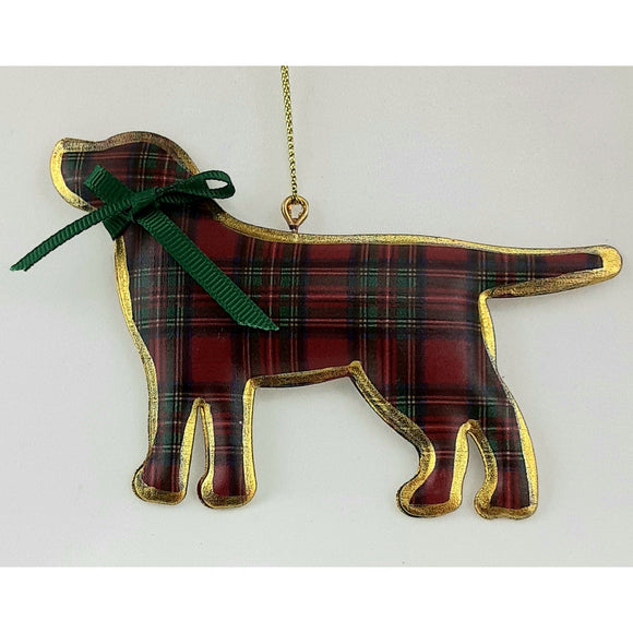 Plaid Dog Ornament