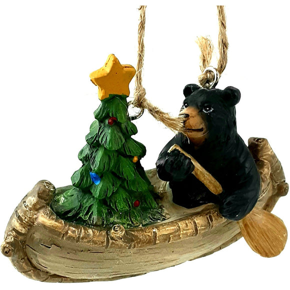 Bear in a Canoe-Ornament