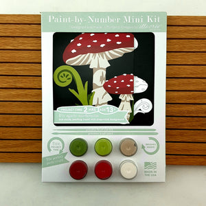 Mini Paint-by-Number Kit- Red Fly Agaric Mushrooms