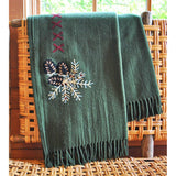 Wool Throw Blanket with Lodge Design (3 Designs Available)
