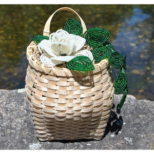 Mini Packbasket with Beaded Flowers