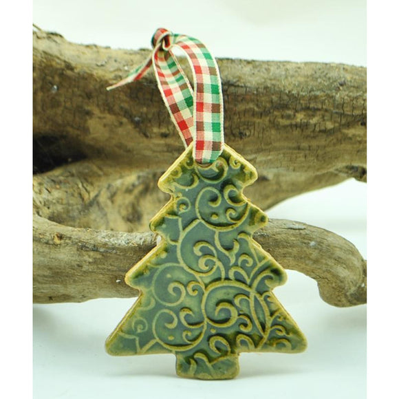 Ceramic Swirl Tree Ornament
