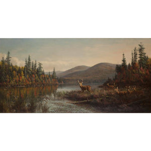Autumn Morning on Raquette Lake (By A. F. Tait, 11.5''x22.5'')