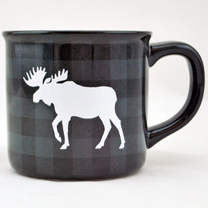 Checkered Moose Mug