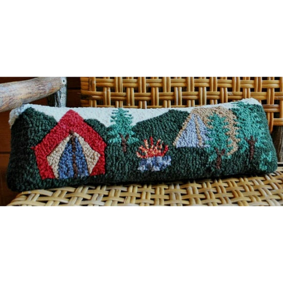 Camping Tent Hooked Wool Pillow